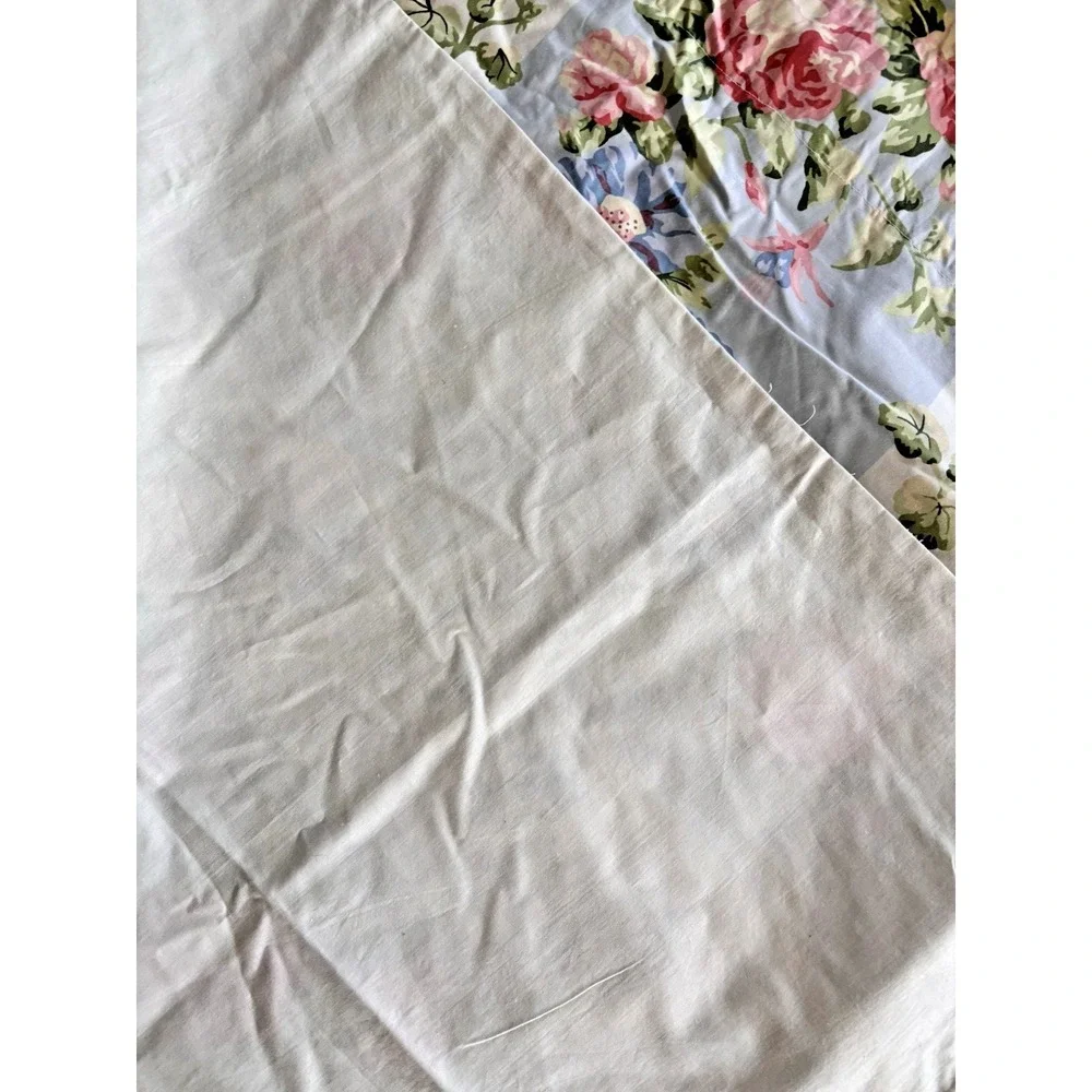 VTG 90s Cottagecore Laura Ashley Country Rose Blue Stripe 4 Custom Valances